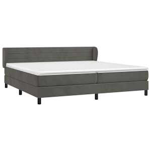 Box spring postel s matrací tmavě šedá 200x200 cm samet - obrázek 3