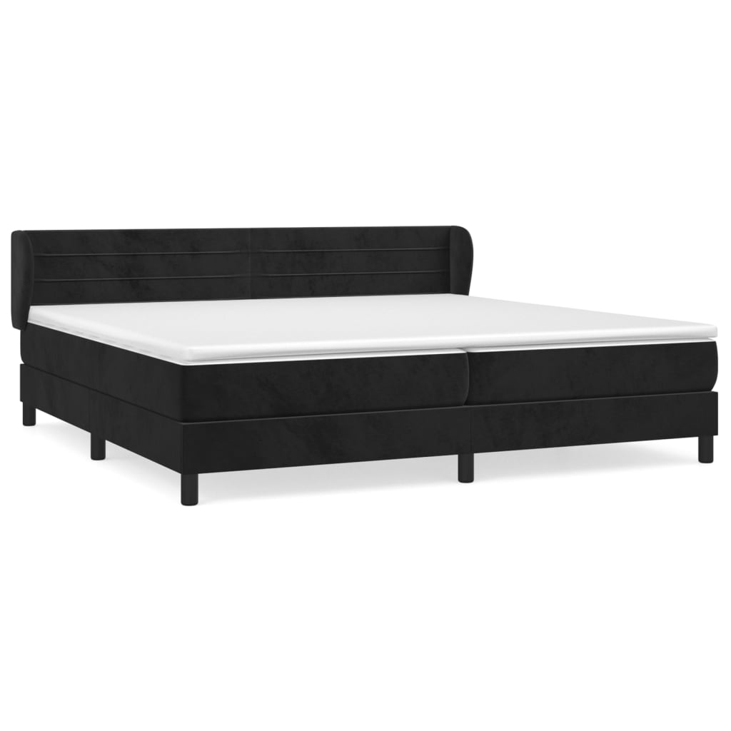 Thumbnail - vidaXL Boxspringbett mit Matratze Schwarz 200x200 cm Samt