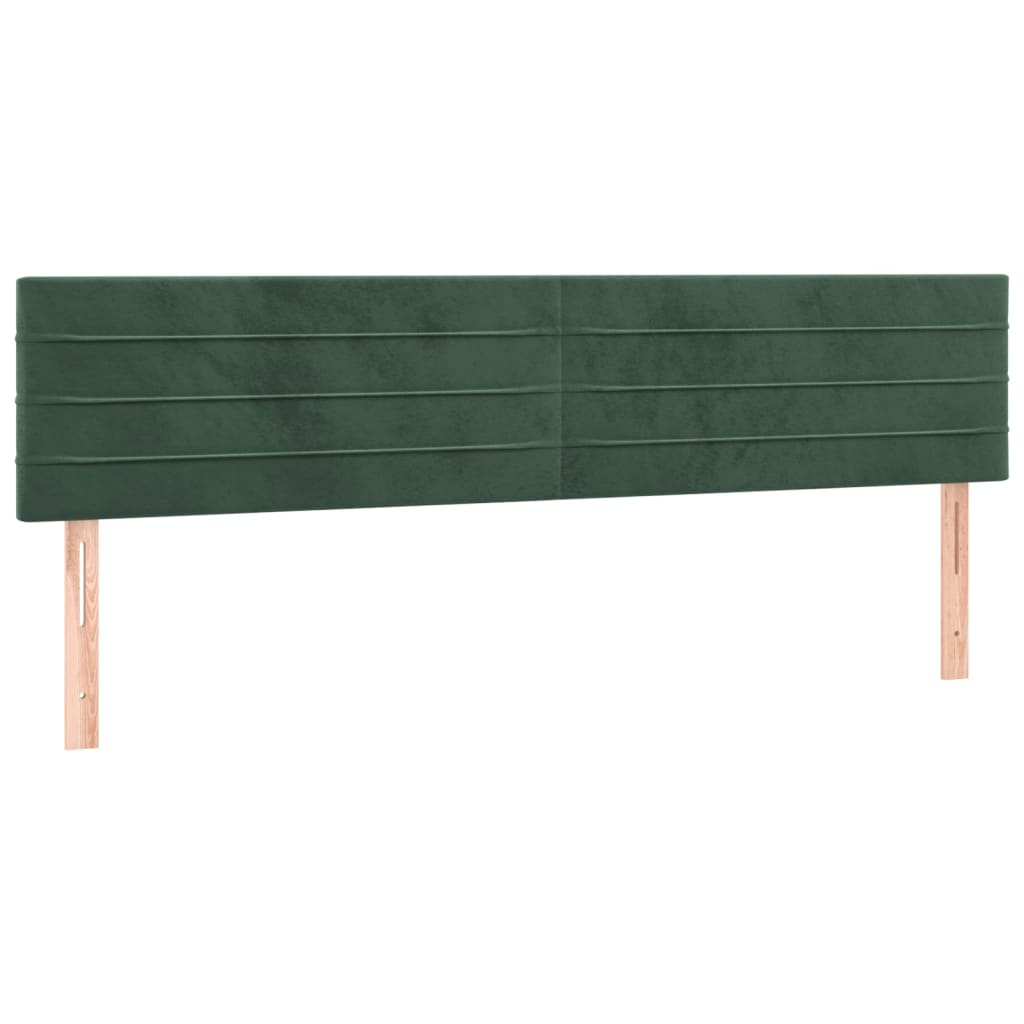 Box spring postelja z vzmetnico temno zelena 200x200 cm žamet