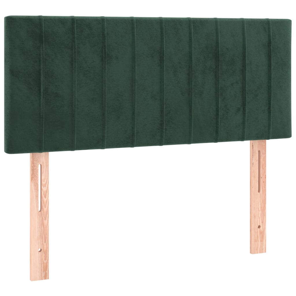 Pat box spring cu saltea, verde închis, 80x200 cm, catifea