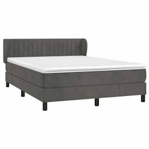 Box spring postel s matrací tmavě šedá 140x200 cm samet - obrázek 3