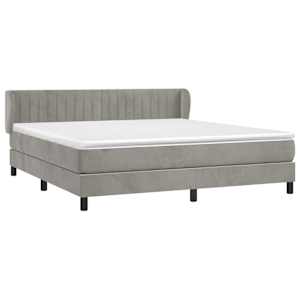 Box spring postel s matrací světle šedá 160x200 cm samet - obrázek 3