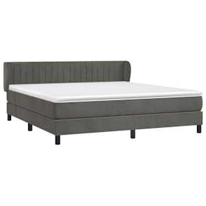 Box spring postel s matrací tmavě šedá 160x200 cm samet - obrázek 3