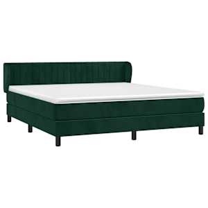 Box spring postel s matrací tmavě zelená 160x200 cm samet - obrázek 3