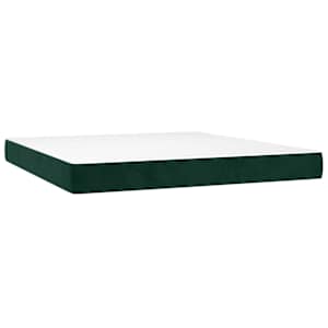 Box spring postel s matrací tmavě zelená 160x200 cm samet - obrázek 5