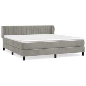 Box spring postel s matrací světle šedá 180x200 cm samet - obrázek 2