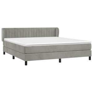 Box spring postel s matrací světle šedá 180x200 cm samet - obrázek 3