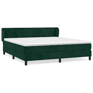 Box spring postel s matrací tmavě zelená 180x200 cm samet - obrázek 2