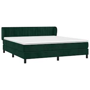 Box spring postel s matrací tmavě zelená 180x200 cm samet - obrázek 3