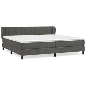 Box spring postel s matrací tmavě šedá 200x200 cm samet - obrázek 2