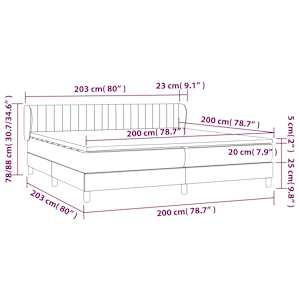 Box spring postel s matrací růžová 200x200 cm samet - obrázek 7