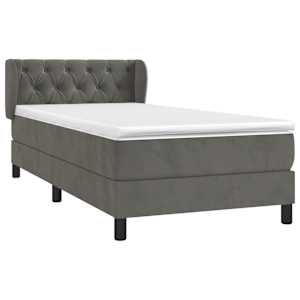 Box spring postel s matrací tmavě šedá 80 x 200 cm samet - obrázek 3