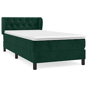 Box spring postel s matrací tmavě zelená 80 x 200 cm samet - obrázek 2