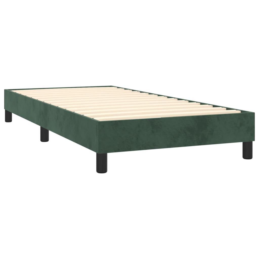 Box spring postel s matrací tmavě zelená 80 x 200 cm samet