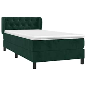 Box spring postel s matrací tmavě zelená 80 x 200 cm samet - obrázek 3