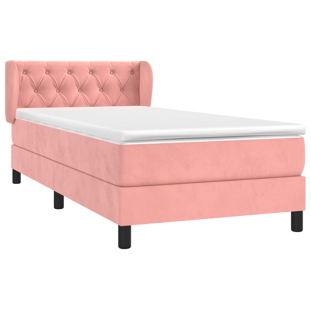 Thumbnail - vidaXL Boxspringbett mit Matratze Rosa 80x200 cm Samt