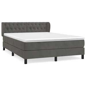 Box spring postel s matrací tmavě šedá 140x200 cm samet - obrázek 2