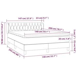 Box spring postel s matrací černá 140x200 cm samet - obrázek 7