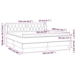 Box spring postel s matrací tmavě zelená 160x200 cm samet - obrázek 8