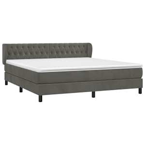 Box spring postel s matrací tmavě šedá 180x200 cm samet - obrázek 3