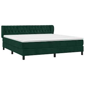 Box spring postel s matrací tmavě zelená 180x200 cm samet - obrázek 3