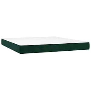 Box spring postel s matrací tmavě zelená 180x200 cm samet - obrázek 5