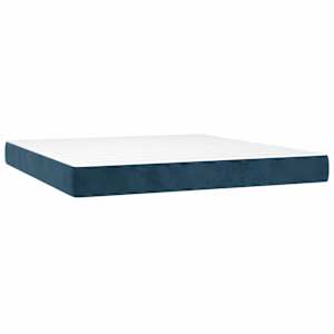 Box spring postel s matrací tmavě modrá 180x200 cm samet - obrázek 5