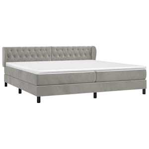 Box spring postel s matrací světle šedá 200x200 cm samet - obrázek 3