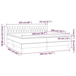 Box spring postel s matrací světle šedá 200x200 cm samet - obrázek 7