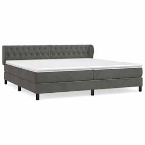 Box spring postel s matrací tmavě šedá 200x200 cm samet - obrázek 2