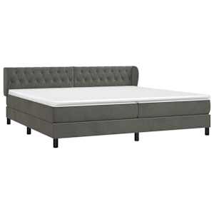 Box spring postel s matrací tmavě šedá 200x200 cm samet - obrázek 3