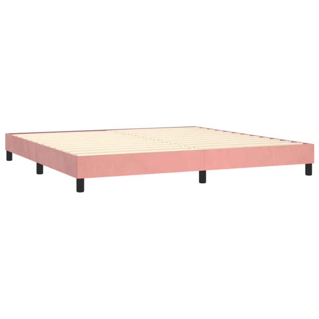 Box spring postel s matrací růžová 200x200 cm samet