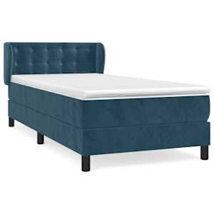 Box spring postel s matrací tmavě modrá 80 x 200 cm samet - obrázek 2
