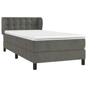 Box spring postel s matrací tmavě šedá 90x190 cm samet - obrázek 3