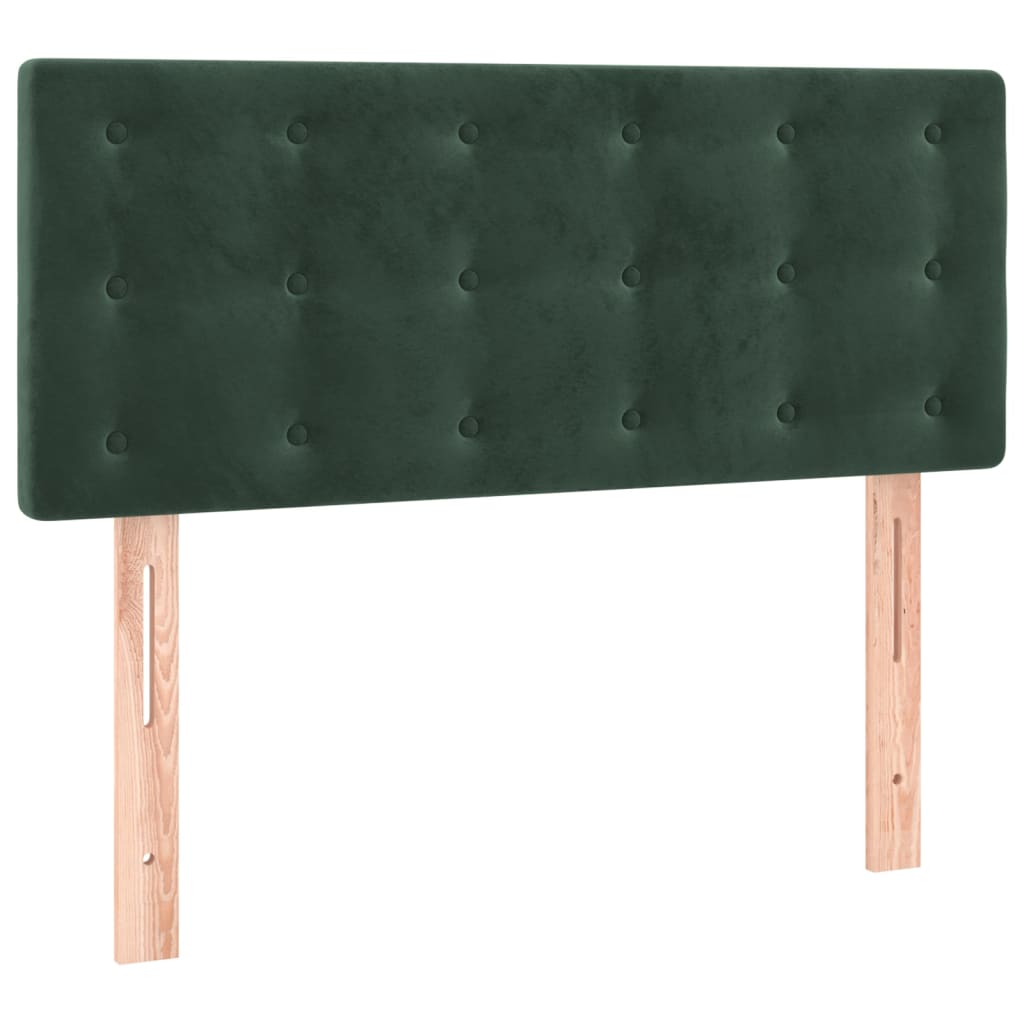 Pat box spring cu saltea, verde închis, 100x200 cm, catifea