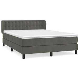 Box spring postel s matrací tmavě šedá 140x200 cm samet - obrázek 2