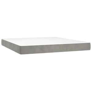 Box spring postel s matrací světle šedá 160x200 cm samet - obrázek 5