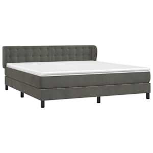 Box spring postel s matrací tmavě šedá 160x200 cm samet - obrázek 3
