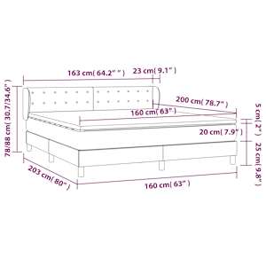 Box spring postel s matrací tmavě zelená 160x200 cm samet - obrázek 8
