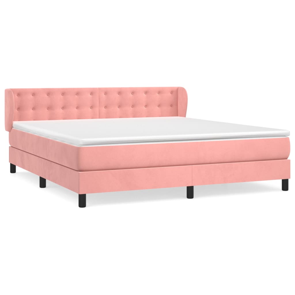 Thumbnail - vidaXL Boxspringbett mit Matratze Rosa 160x200 cm Samt