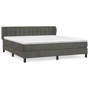 Box spring postel s matrací tmavě šedá 180x200 cm samet - obrázek 2