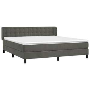 Box spring postel s matrací tmavě šedá 180x200 cm samet - obrázek 3