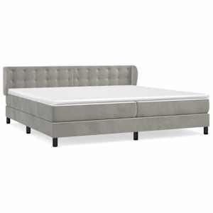 Box spring postel s matrací světle šedá 200x200 cm samet - obrázek 2