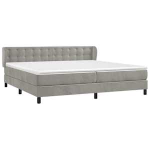 Box spring postel s matrací světle šedá 200x200 cm samet - obrázek 3