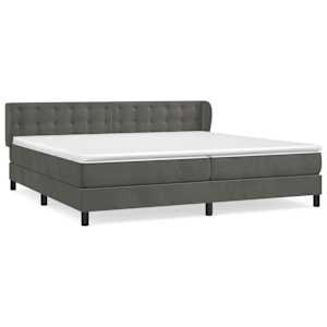 Box spring postel s matrací tmavě šedá 200x200 cm samet - obrázek 2