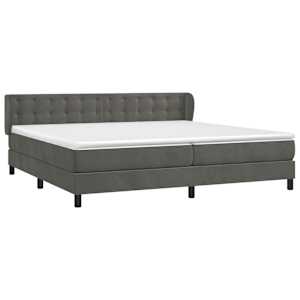 Box spring postel s matrací tmavě šedá 200x200 cm samet - obrázek 3