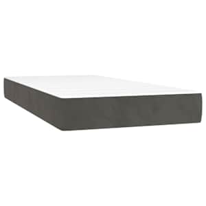 Box spring postel s matrací tmavě šedá 200x200 cm samet - obrázek 5