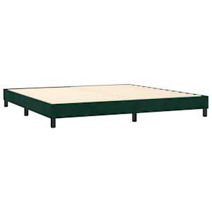 Box spring postel s matrací tmavě zelená 200x200 cm samet - obrázek 4