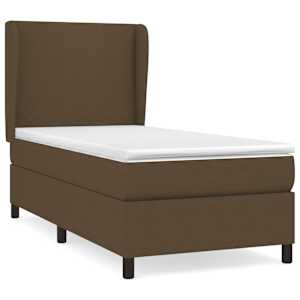 Box spring postel s matrací tmavě hnědá 80x200 cm textil - obrázek 2