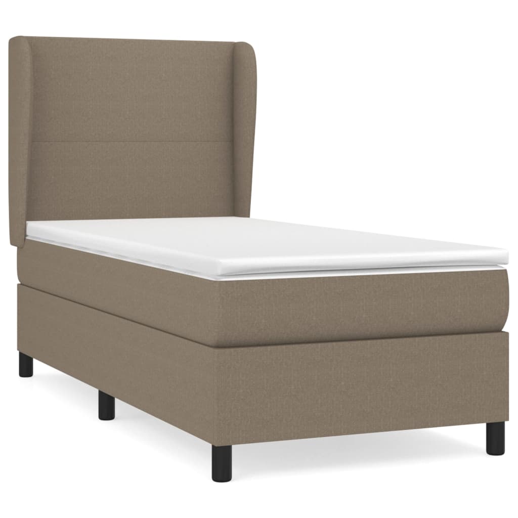 vidaXL Box spring postelja z vzmetnico taupe 80x200 cm blago